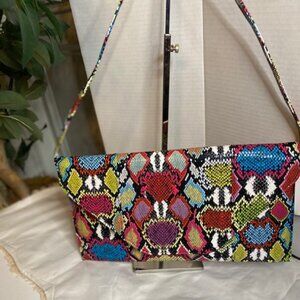 Bella Collections Multicolor Snakeskin Envelope 2 in one bag
